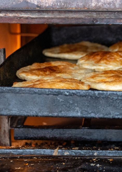 Crispy fateer pastries freshly baking