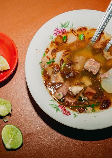 Soto babat Javanese beef soup with just a squeeze of lime