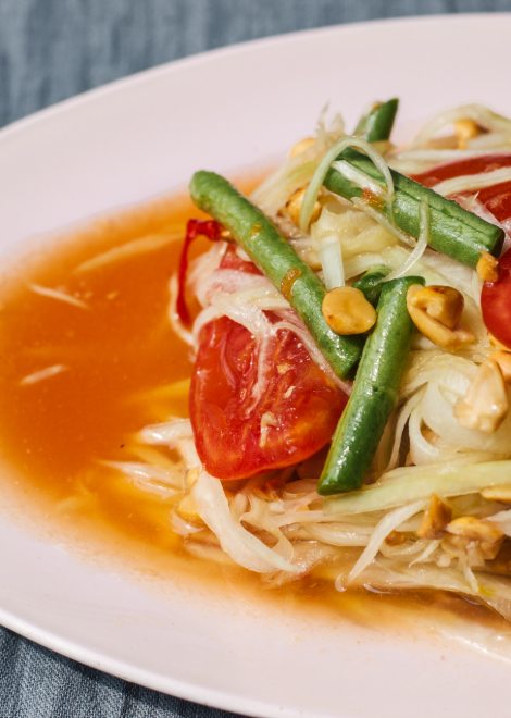 Som tum papaya salad with zingy lime dressing